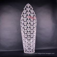 Art und Weisemetallhohes Festzugtiarazusatz bilden Brautkristall volle runde Krone Tiara